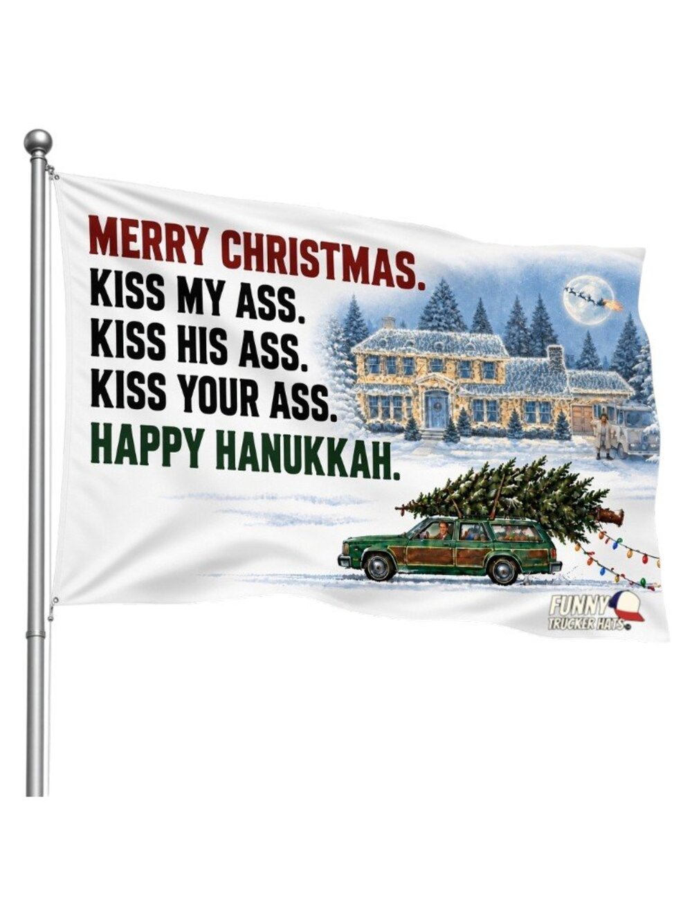Funny Christmas Vacation themed Flag 3x5 Adult Humor Holiday Xmas Yard Decor